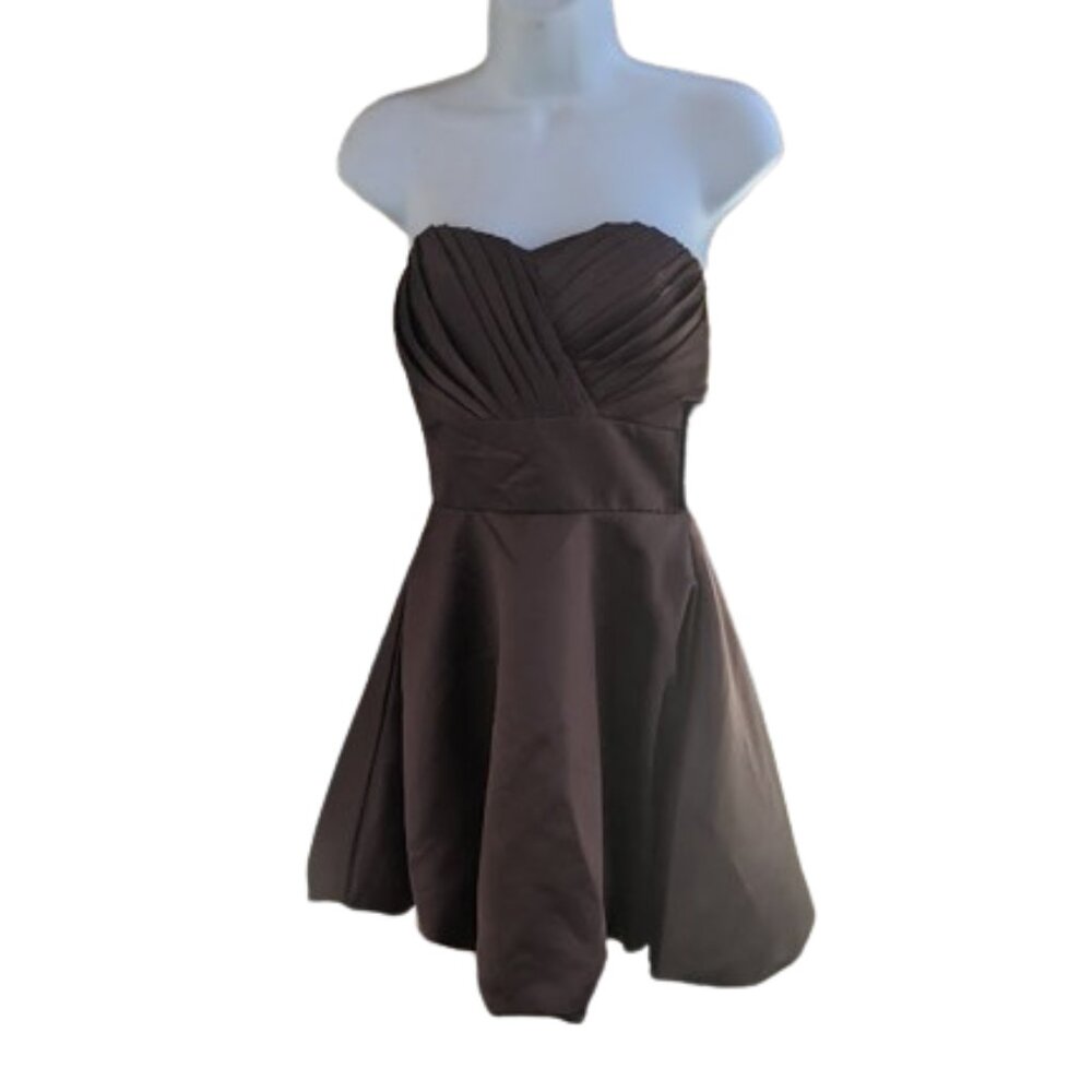 Bronze Brown Satin Party Cocktail Dress Size Small NEW NWT